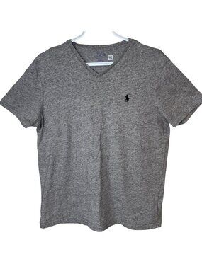 Polo Ralph Lauren Classic Grey Pony Logo V-Neck T-Shirt Size M